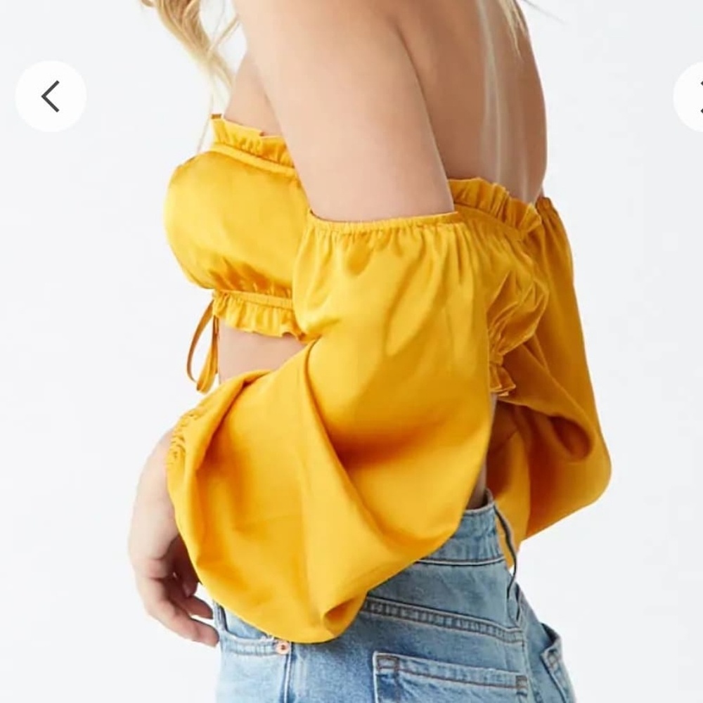 Satin Off Shoulder Top - Picture 3 of 3
